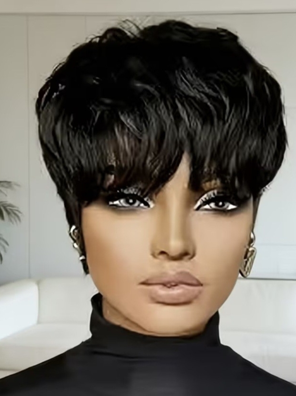 Short Pixie Wig in Black - Sleek Women's Hair